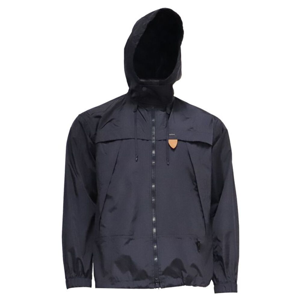 Louis Vuitton Staples Edition Rain Hooded Blouson Jacket in Black Nylon